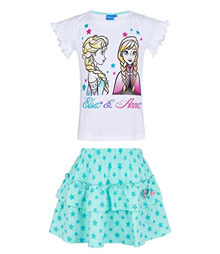 Disney Die Eiskönigin ELSA & Anna Mädchen T-Shirt und Rock - weiß - 104 von Disney Die Eiskönigin