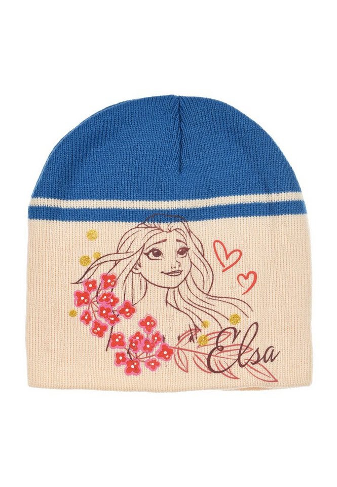 Disney Frozen Beanie Eiskönigin Elsa Kinder Mädchen Winter-Mütze Bommelmütze von Disney Frozen