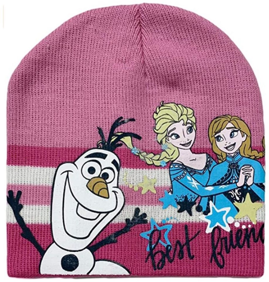 Disney Frozen Beanie FROZEN Die Eiskönigin Mädchen Mütze Beanie Wintermütze Gr.52 + 54 rosa blau und grau von Disney Frozen