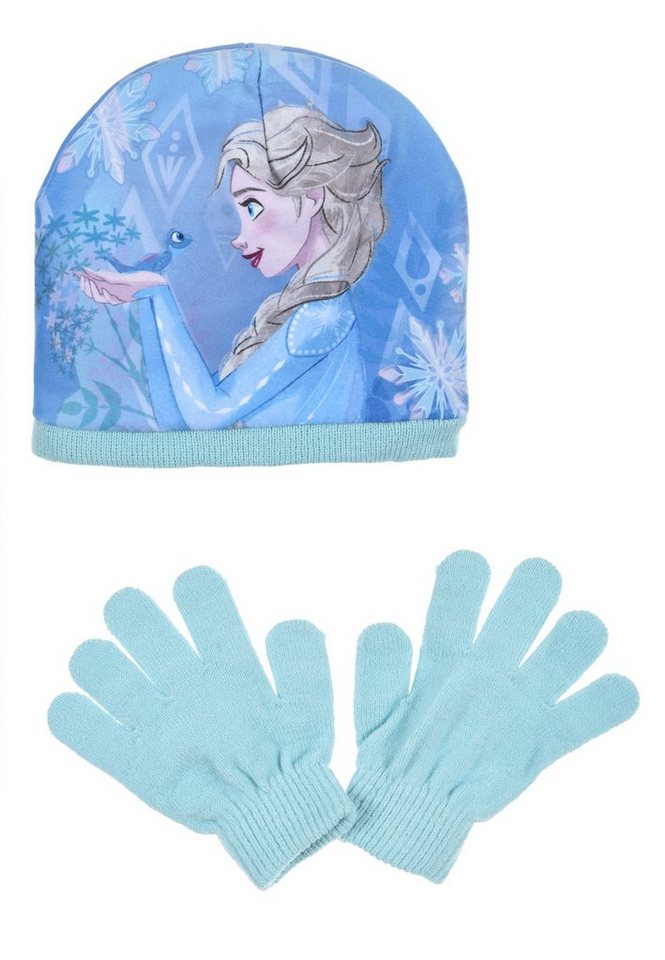 Disney Frozen Beanie Mädchen Kinder Winter-Set 2 tlg. Mütze & Handschuhe (SET) von Disney Frozen