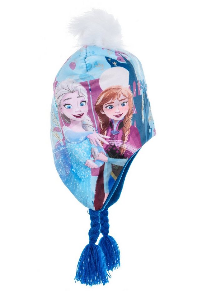 Disney Frozen Bommelmütze Eiskönigin Elsa Kinder Mädchen Winter-Mütze Bommelmütze von Disney Frozen