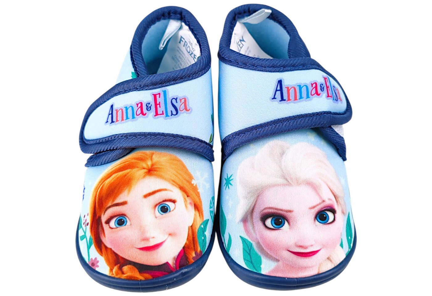Disney Frozen Elsa & Anna Hausschuh Mädchen Pantoffeln mit Klettverschluss Gr. 22-27 von Disney Frozen