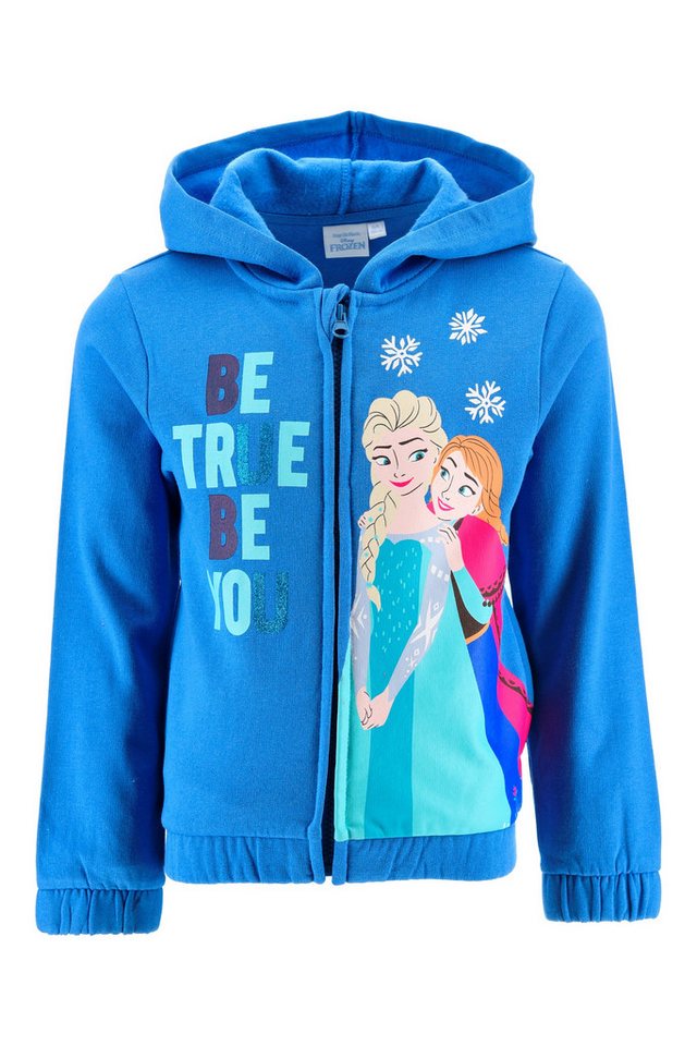 Disney Frozen Kapuzensweatshirt Disney Anna & ELSA Eiskönigin Hoodie für Mädchen mit Reißverschluss von Disney Frozen