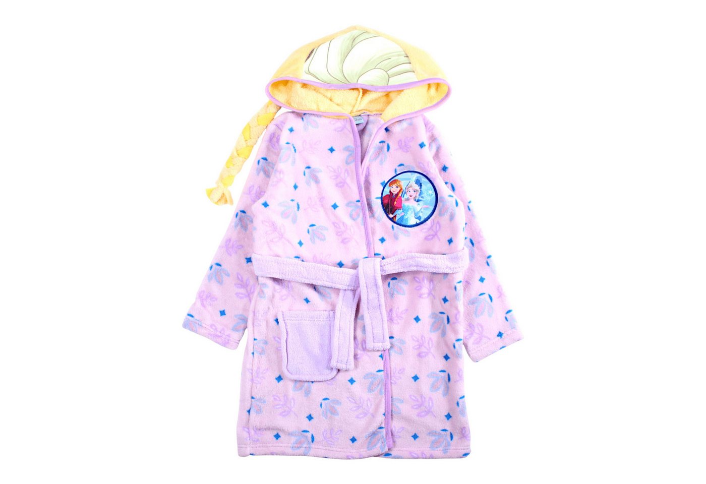 Disney Frozen Kinderbademantel Elsa & Anna, Fleece, mit Kapuze, Bindegürtel, aus weichem Fleece Gr. 98-140 cm von Disney Frozen