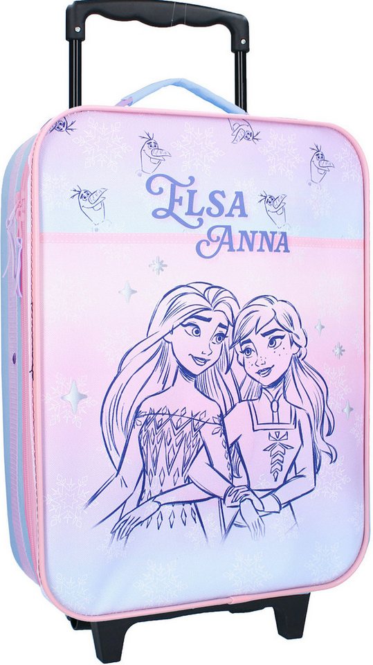 Disney Frozen Kinderkoffer Eiskönigin Anna und Elsa Trolley Kindertrolley Mädchen ab 3 Jahre, 1 kg leicht, Gesamtmaße: 47x31x13 cm, Innenmaße: 40x30x10 cm, 12 Liter von Disney Frozen