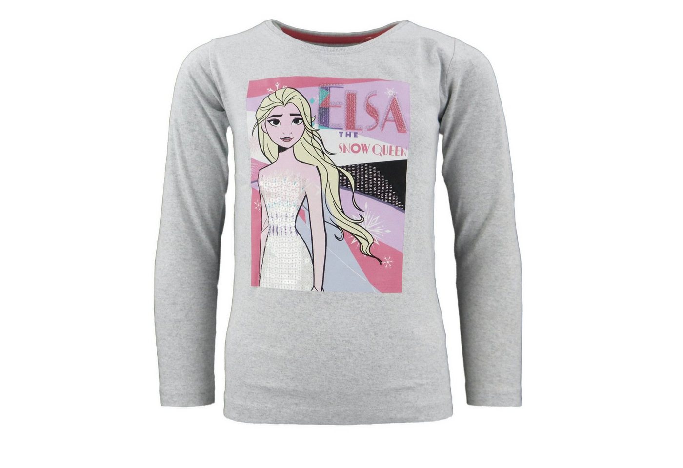 Disney Frozen Langarmshirt Die Eiskönigin Elsa Kinder Langarm Shirt Gr. 104 bis 134, Lila oder Grau von Disney Frozen