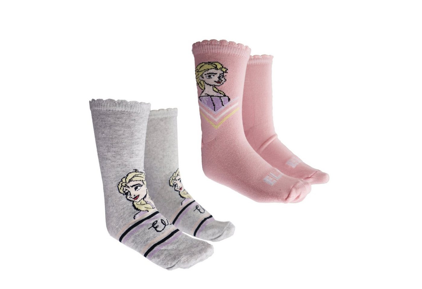 Disney Frozen Langsocken Die Eiskönigin Elsa Kinder lange Socken 2-er Pack Gr. 23 bis 34 von Disney Frozen