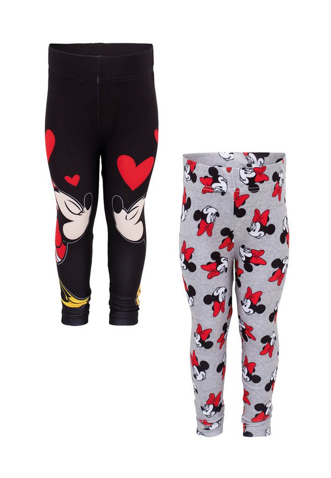 Disney Minnie Mouse Leggings Disney Mädchen Leggings mit Mickey & Minnie Motiv in Schwarz von Disney Minnie Mouse