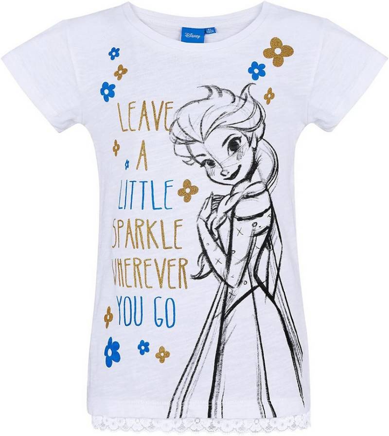Disney Frozen Print-Shirt FROZEN Die Eiskönigin T-Shirt Mädchen Anna +Elsa von Disney Frozen