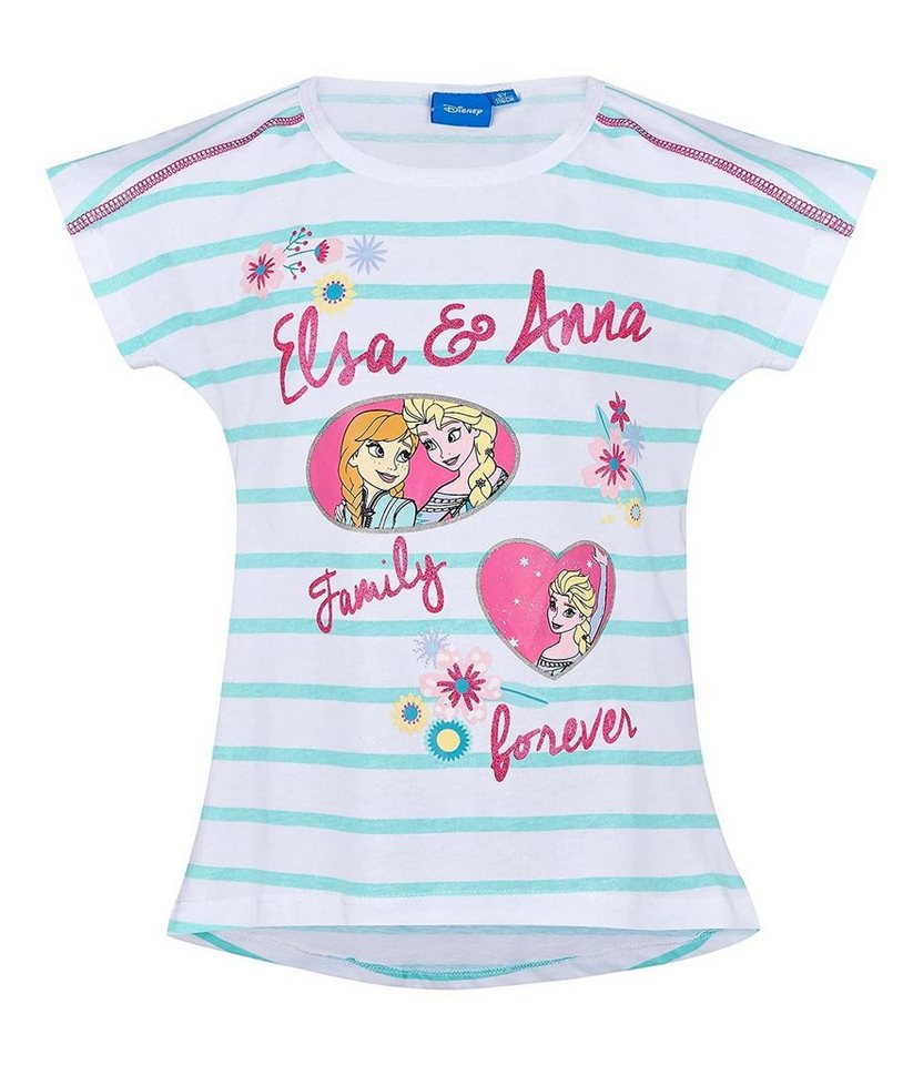 Disney Frozen Print-Shirt Mädchen T-Shirt gestreift Anna und Elsa Gr.140 von Disney Frozen