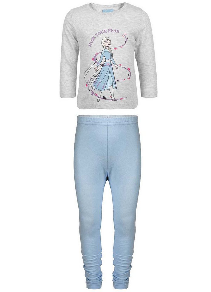 Disney Frozen Pyjama Frozen die Eiskönigin Lange Pyjama Mädchen Schlafanzug von Disney Frozen