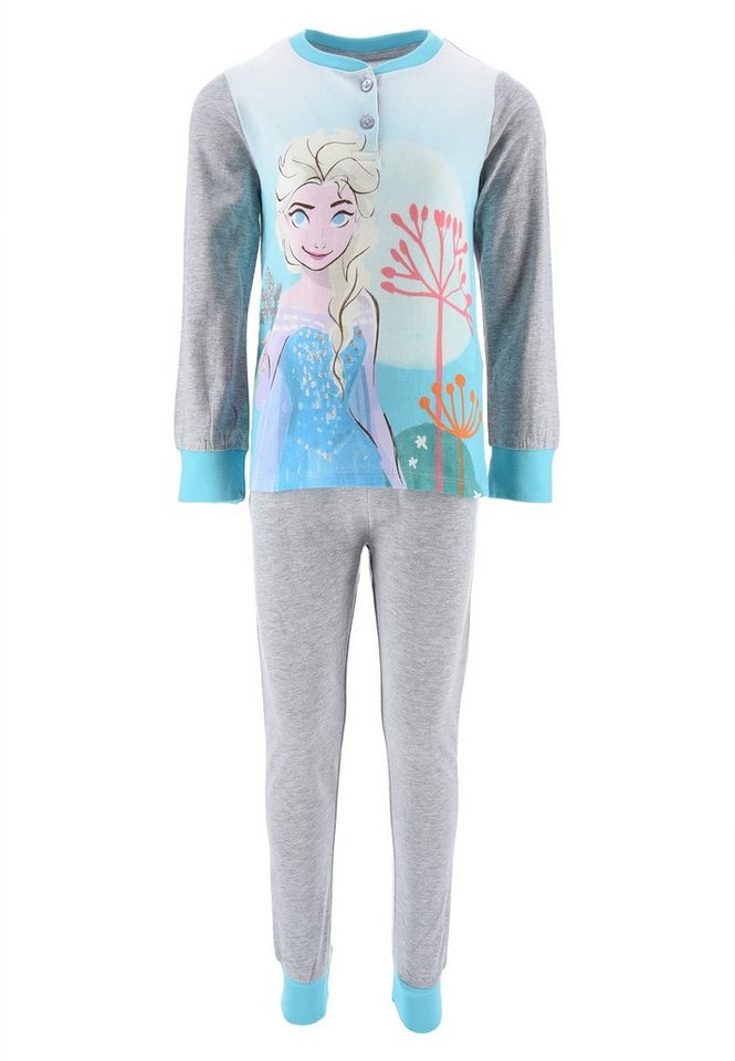 Disney Frozen Schlafanzug Die Eiskönigin Anna und Elsa Kinder Mädchen Schlafanzug Kinder Pyjama Langarm Shirt + Schlaf-Hose (2 tlg) von Disney Frozen