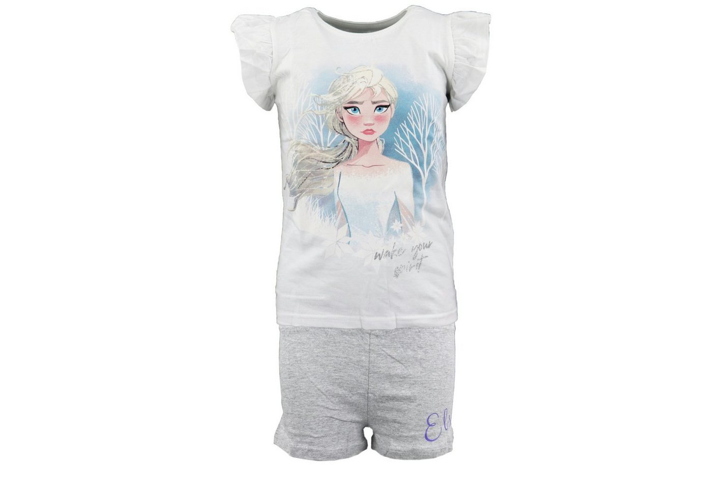 Disney Frozen Schlafanzug Die Eiskönigin Elsa Kinder Mädchen kurzarm Pyjama Gr. 98 bis 128 von Disney Frozen