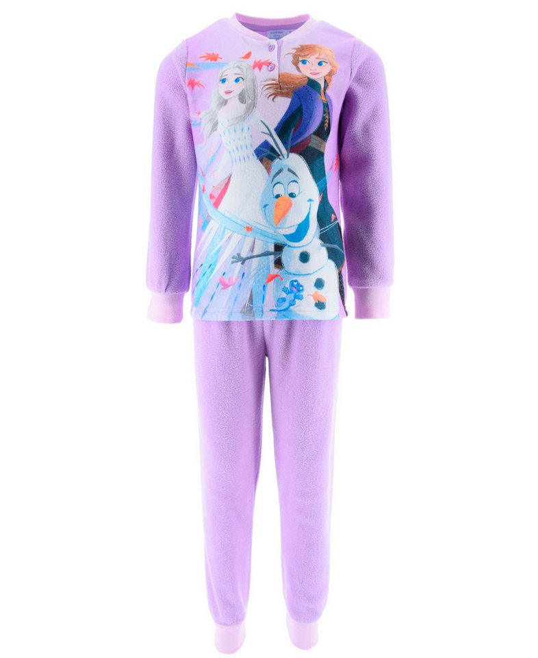 Disney Frozen Schlafanzug Elsa & Anna (2 tlg) Kinder Fleece Pyjama langarm Gr. 98 - 128 cm von Disney Frozen