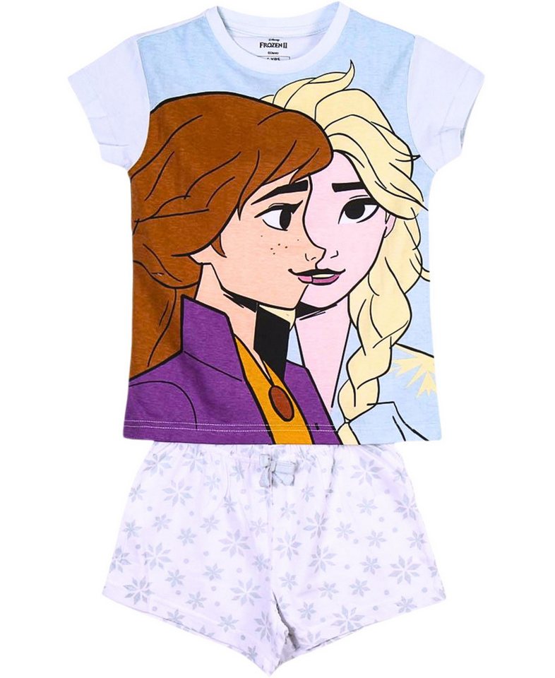 Disney Frozen Schlafanzug Elsa & Anna (2 tlg) Pyjama Set kurz - Mädchen Jersey Shorty Gr. 98 - 128 cm von Disney Frozen