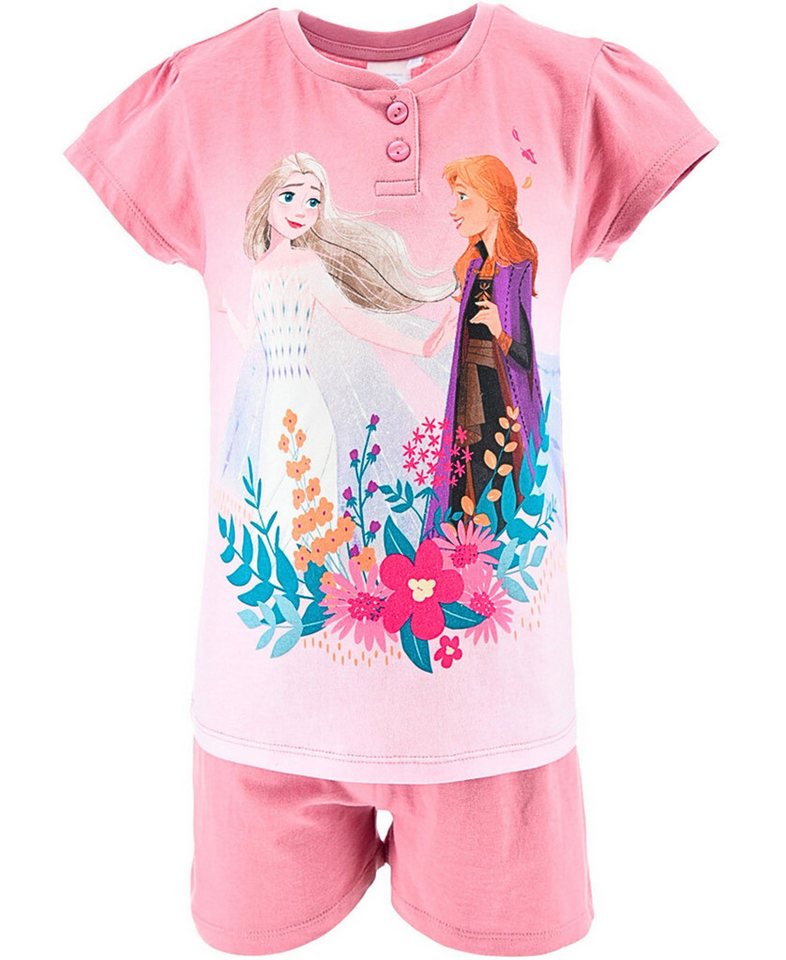 Disney Frozen Schlafanzug Elsa & Anna (2 tlg) Pyjama Set kurz - Mädchen Shorty Gr. 98-128 cm von Disney Frozen