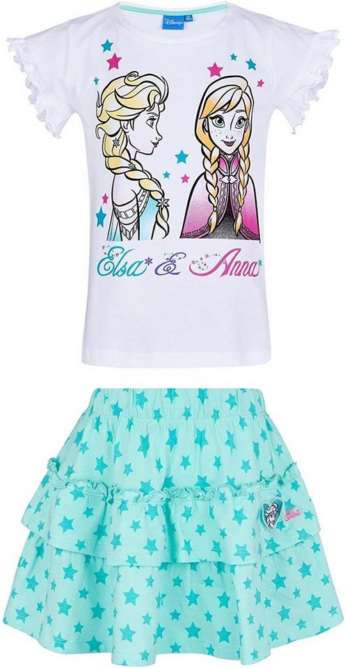 Disney Frozen Shirt & Rock FROZEN Die Eiskönigin Mädchen Set Frühling & Sommer Rock + Oberteil Gr.104 116 128 140 für4 6 8 10 Jahre von Disney Frozen