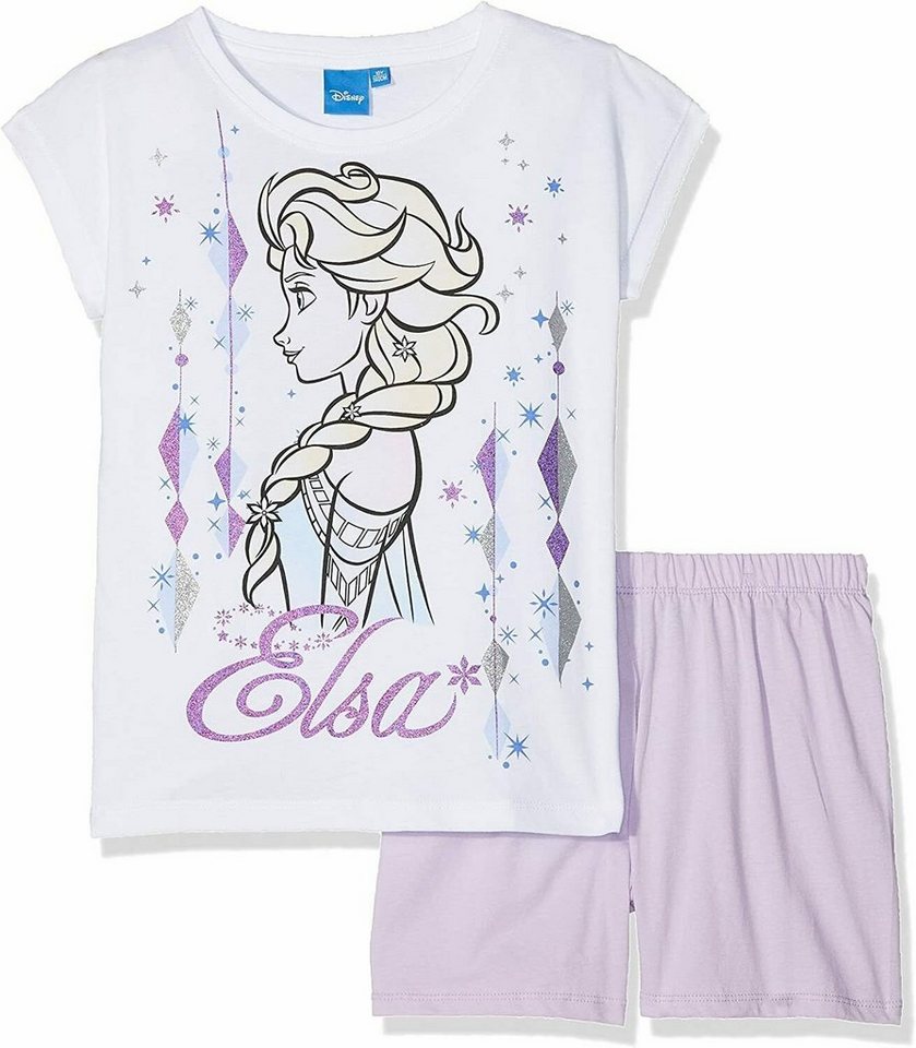 Disney Frozen Shorty Frozen Die Eiskönigin völlig unverfroren kurzer Pyjama Schlafanzug Mädchen 2 3 4 5 6 7 8 9 10 11 12 Jahre Gr., 104 116 128 140 von Disney Frozen