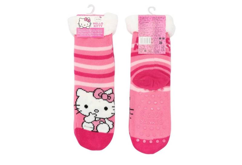 Disney Frozen Socken Hello Kitty 1-Paar Flauschige Sherpa Kinder Socken mit Anti Rutsch (Single Pack, 1 Paar) Flauschige Sherpa Socken mit ABS Anti Rutsch von Disney Frozen