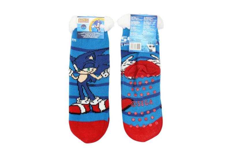 Disney Frozen Socken Sonic Sherpa Kinder Socken warm weich mit ABS Sohle (Einzelartikel, 1 Paar) Sherpa Kinder Socke mit Sonic Motiv und ABS Sohle von Disney Frozen