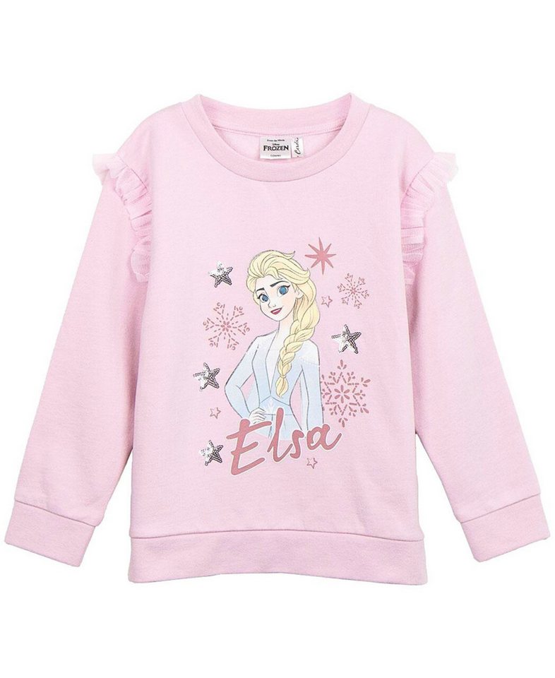 Disney Frozen Sweatshirt Elsa Mädchen Sweat-Pullover mit Tüllrüschen Größe 98-122 cm von Disney Frozen