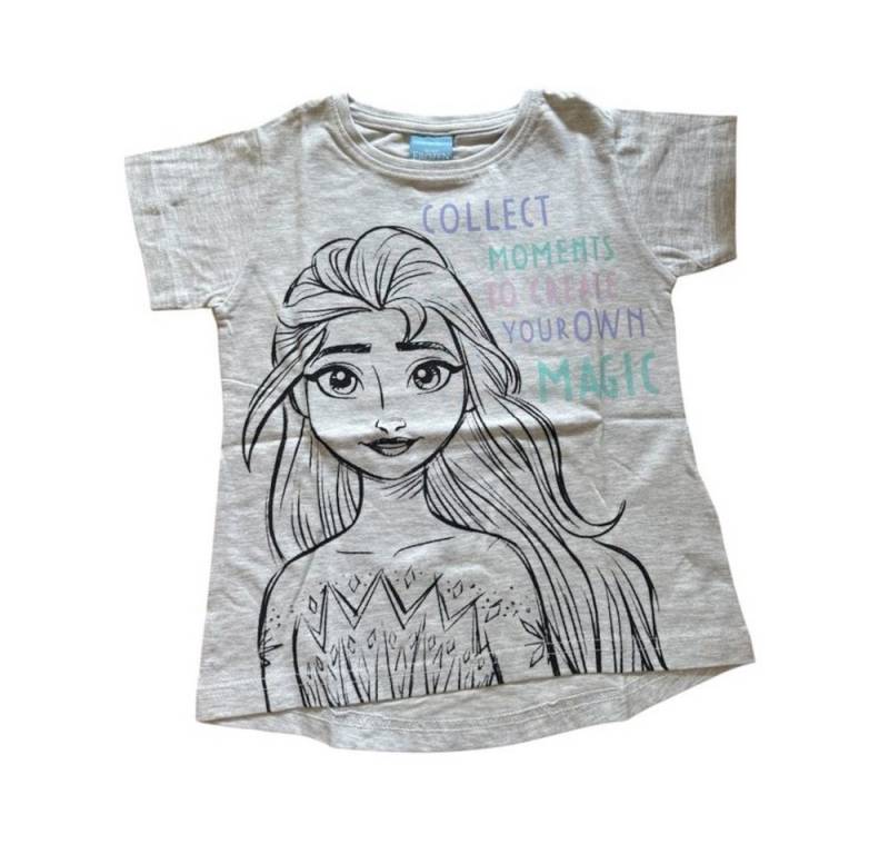 Disney Frozen T-Shirt Elsa-Kurzarm-Shirt für Mädchen, Gelb oder Grau, Größen 104-134 von Disney Frozen