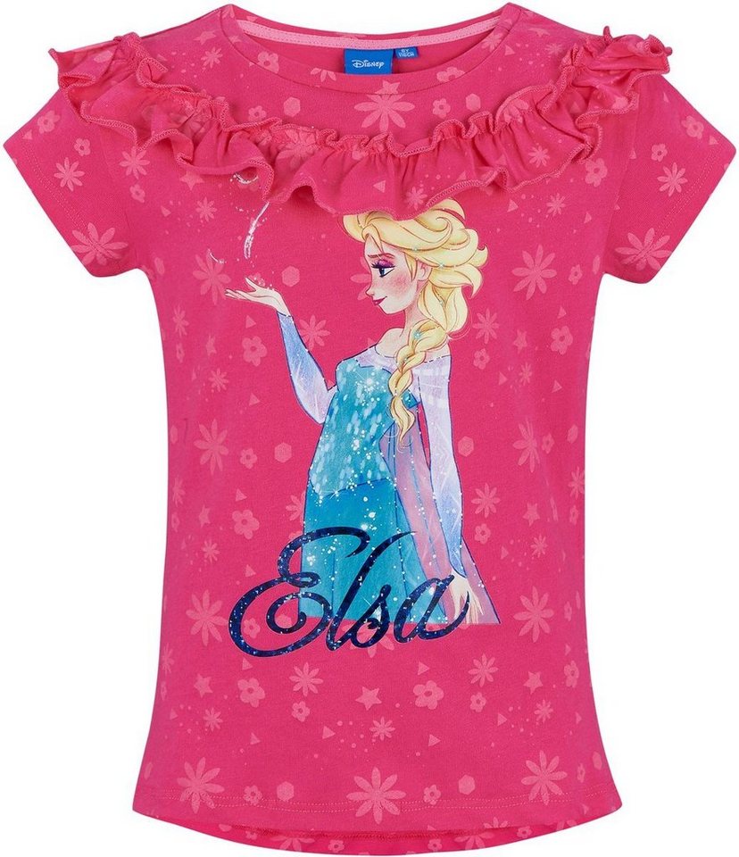 Disney Frozen T-Shirt Mädchen T-Shirt Pink Anna und Elsa die Eiskönigin Gr. 128 140 von Disney Frozen