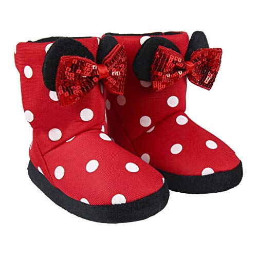 Disney Minnie Mouse Hausschuhe für Mädchen, Weiche Hausschuhe mit Rutschfester Sohle, Geschenk für Mädchen, Größe EU 26/27 von Disney Frozen