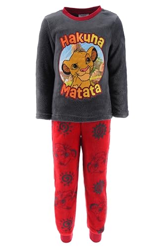Disney Der König der Löwen Pyjama für Mädchen, T-Shirt und Lange Hose für Mädchen Simba Pyjama aus Weichem Fleece, Größe 3 Jahre | Rot von Disney