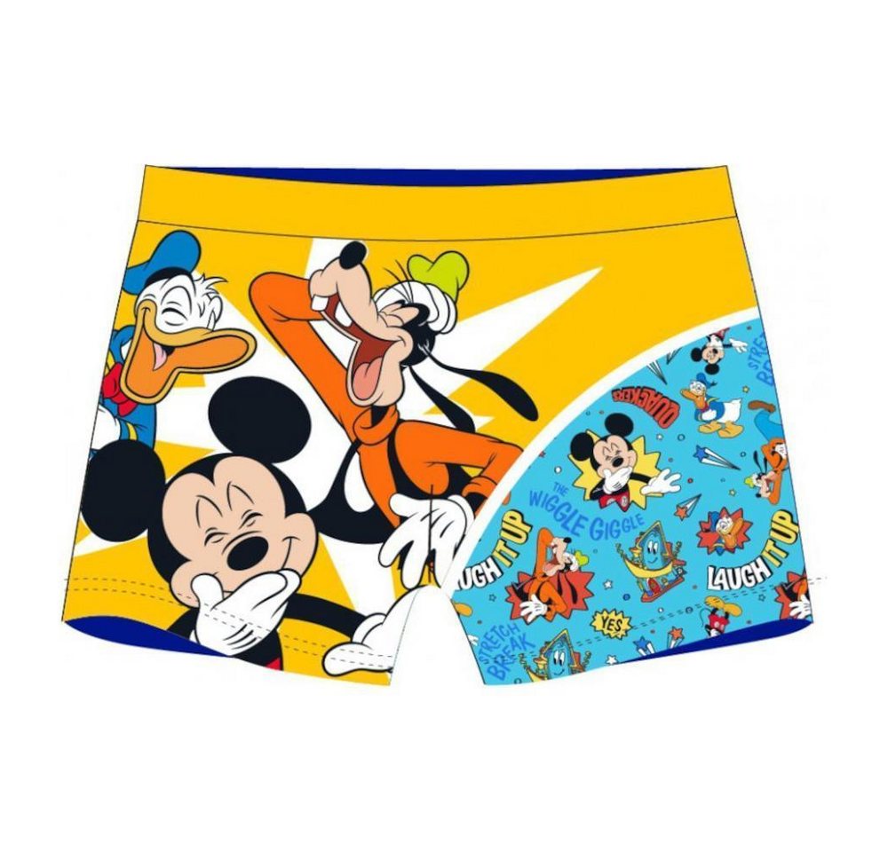 Disney Mickey Mouse Badeshorts Mickey, Goofy und Donald Badeshorts für Jungen, Blau & Gelb, 98-128 von Disney Mickey Mouse