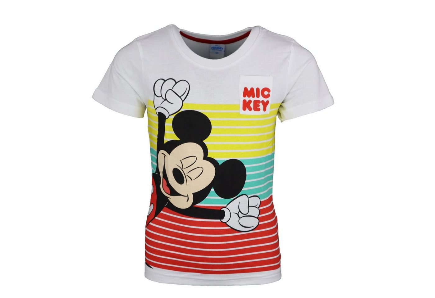 Disney Mickey Mouse Print-Shirt Mickey Maus Kinder Jungen kurzarm T-Shirt Gr. 98 bis 128, 100% Baumwolle von Disney Mickey Mouse