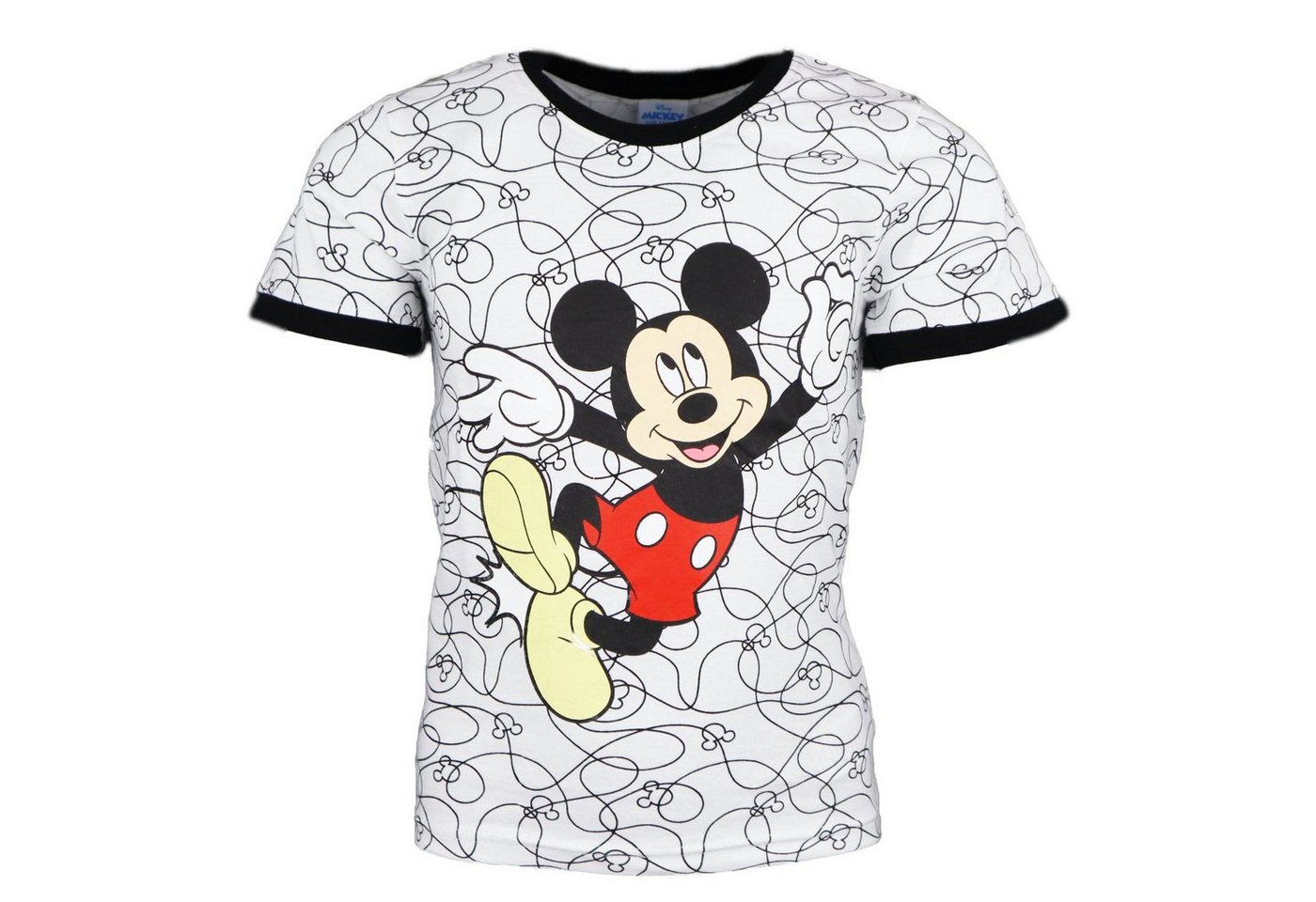 Disney Mickey Mouse Print-Shirt Mickey Maus Kinder Jungen kurzarm T-Shirt Gr. 98 bis 128, 100% Baumwolle von Disney Mickey Mouse