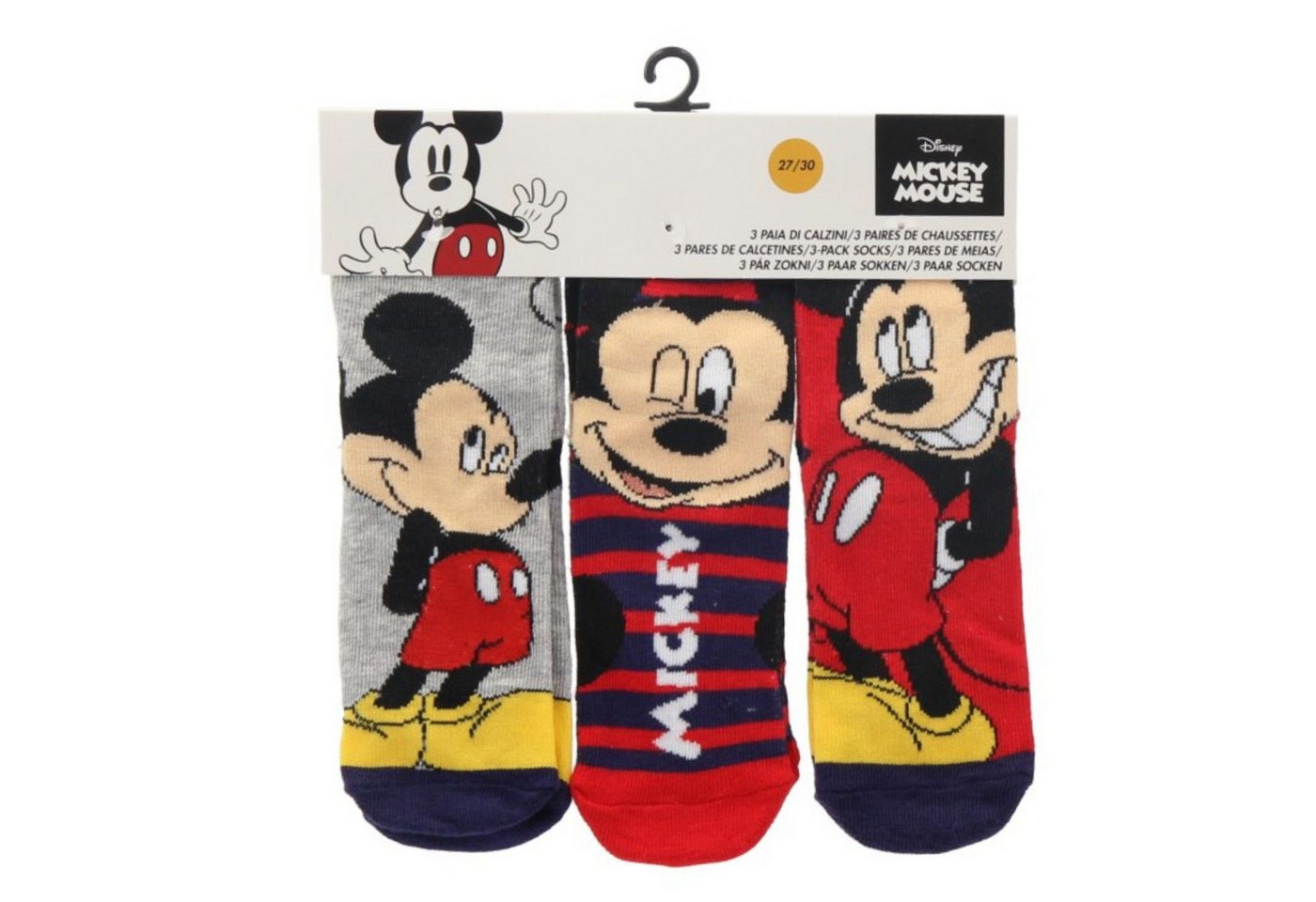 Disney Mickey Mouse Socken Kinder Socken 3er-Pack farbenfroh & bequem (3-Paar) von Disney Mickey Mouse