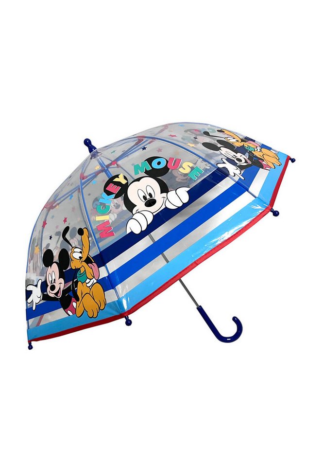 Disney Mickey Mouse Stockregenschirm Kinder Regenschirm transparent mit Metallgestell, windfest von Disney Mickey Mouse