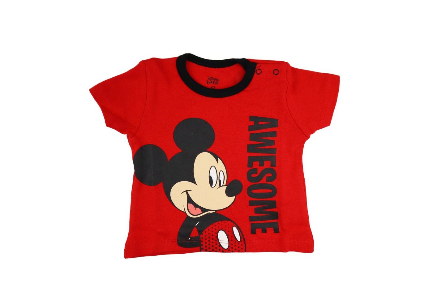 Disney Mickey Mouse T-Shirt Baby Jungen kurzarm Shirt Gr. 62 bis 86, 100% Baumwolle, Rot oder Weiß von Disney Mickey Mouse
