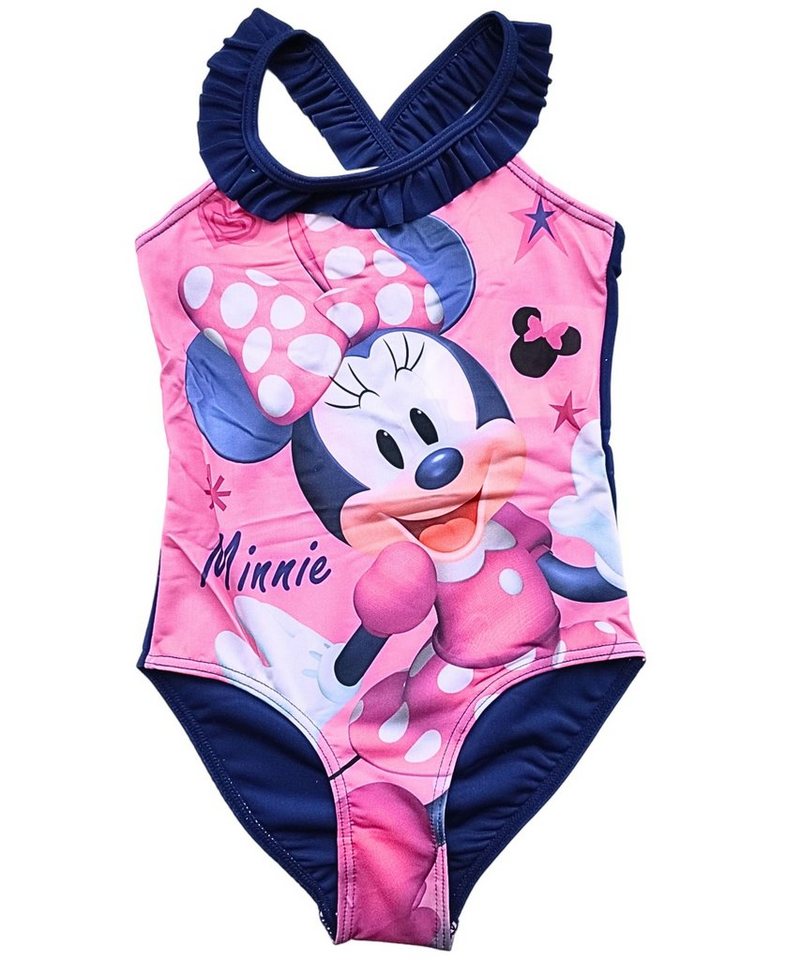 Disney Minnie Mouse Badeanzug Minnie Maus Mädchen Schwimmanzug mit Rüschendetails Gr. 98 - 128 cm von Disney Minnie Mouse