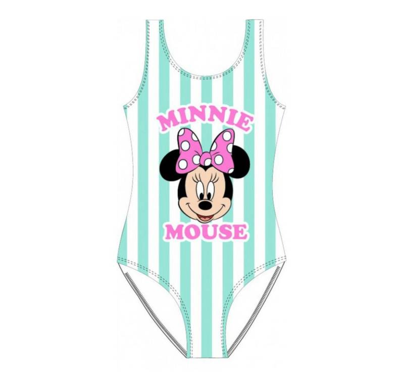 Disney Minnie Mouse Badeanzug Minnie Mouse Badeanzug für Mädchen, Grün-Weiß Gestreift, 104-134 von Disney Minnie Mouse