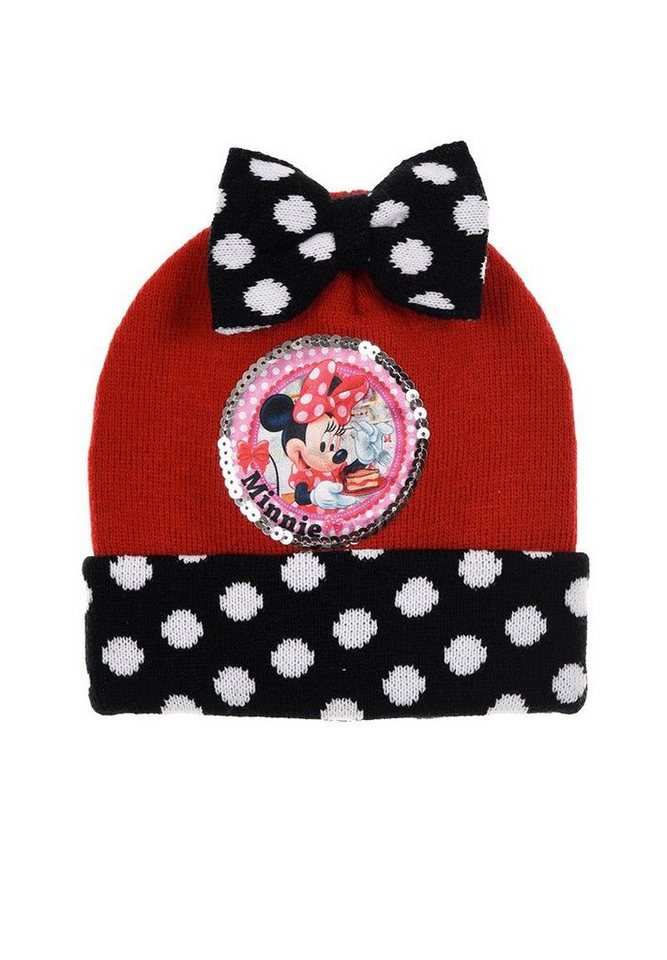 Disney Minnie Mouse Beanie Kinder Mädchen Winter-Mütze Mini Maus von Disney Minnie Mouse