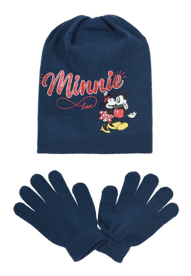 Disney Minnie Mouse Beanie Minnie Mouse Kinder Mädchen Winter-Set Winter-Mütze Handschuhe (SET) von Disney Minnie Mouse