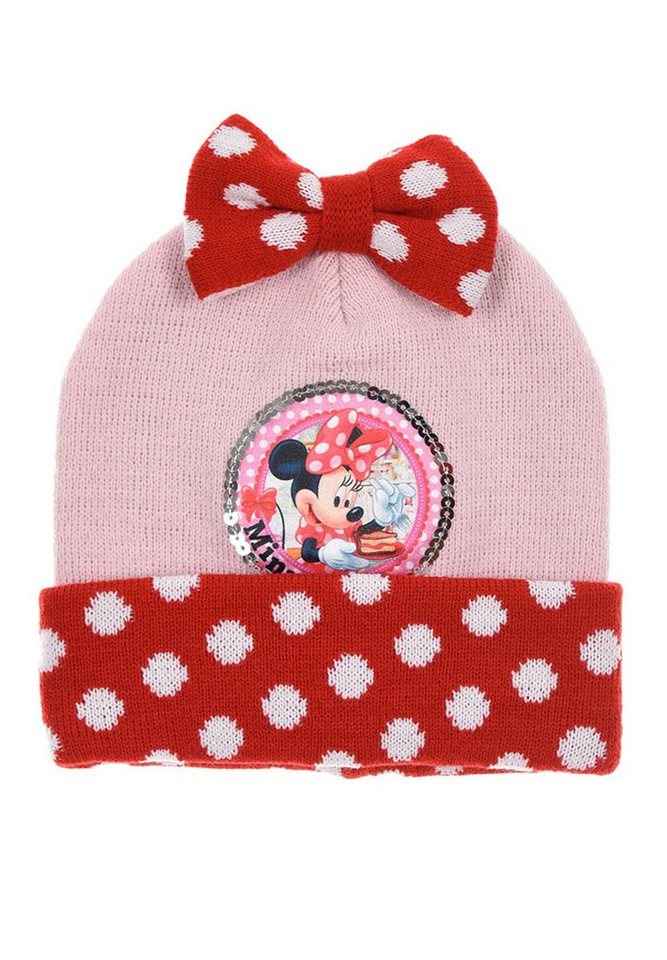 Disney Minnie Mouse Beanie Winter-Mütze Mädchen Mini Maus von Disney Minnie Mouse