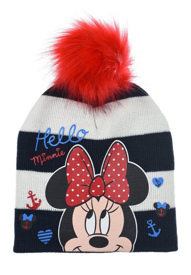 Disney Minnie Mouse Bommelmütze Baby Mädchen Winter-Mütze von Disney Minnie Mouse