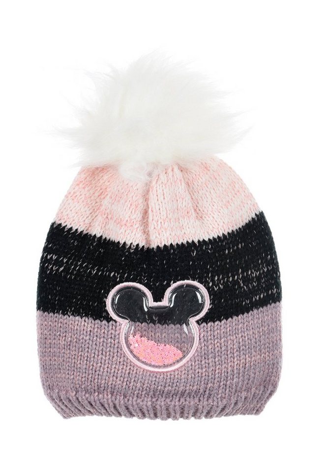 Disney Minnie Mouse Bommelmütze Kinder Mädchen Winter-Mütze von Disney Minnie Mouse