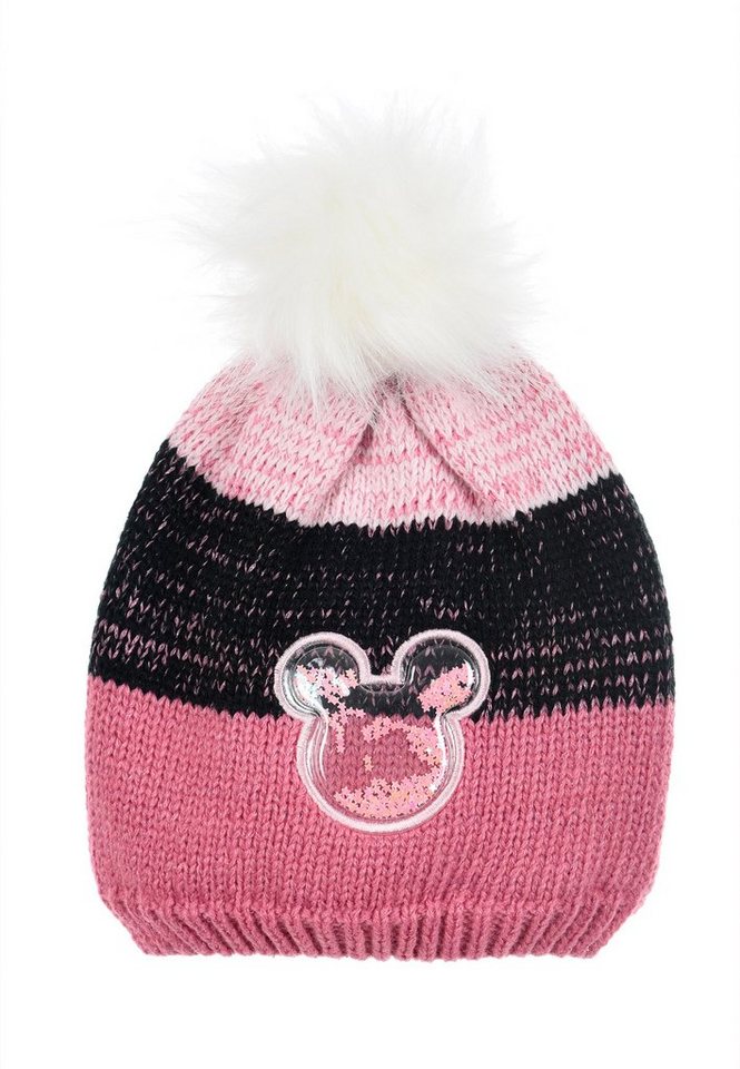 Disney Minnie Mouse Bommelmütze Kinder Mädchen Winter-Mütze von Disney Minnie Mouse