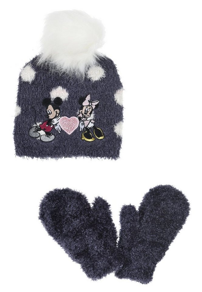 Disney Minnie Mouse Bommelmütze Mädchen Kinder Winter-Set 2 tlg. Mütze & Handschuhe (SET) von Disney Minnie Mouse