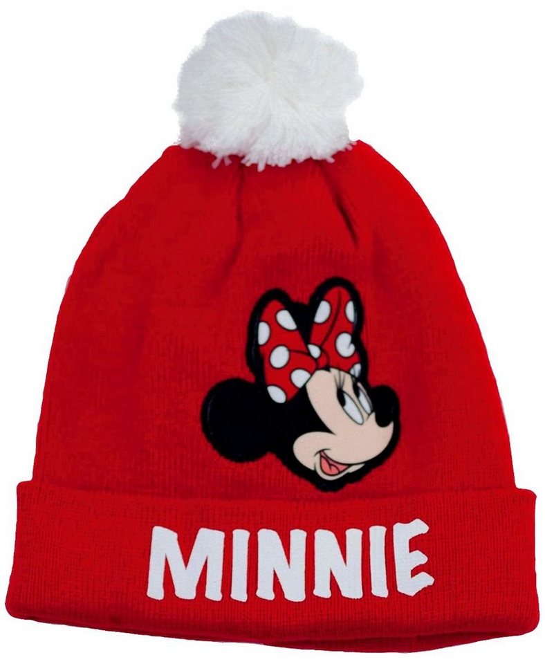 Disney Minnie Mouse Bommelmütze Minnie Mouse Mütze Pudelmütze für Mädchen Kindermütze von Disney Minnie Mouse