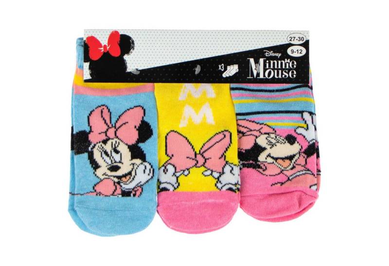 Disney Minnie Mouse Feinsöckchen Minnie Mouse Socken Set - 3 Pack Sneaker Strümpfe für Kinder von Disney Minnie Mouse