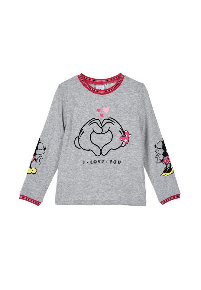 Disney Minnie Mouse Langarmshirt I Love You Kinder Mädchen Oberteil Langarm Shirt Mini Maus von Disney Minnie Mouse