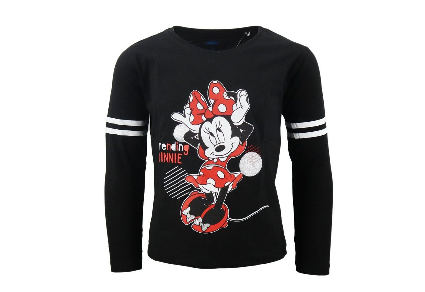 Disney Minnie Mouse Langarmshirt Minnie Maus Mädchen Kinder langarm Shirt Gr. 104 bis 134, 100% Baumwolle von Disney Minnie Mouse