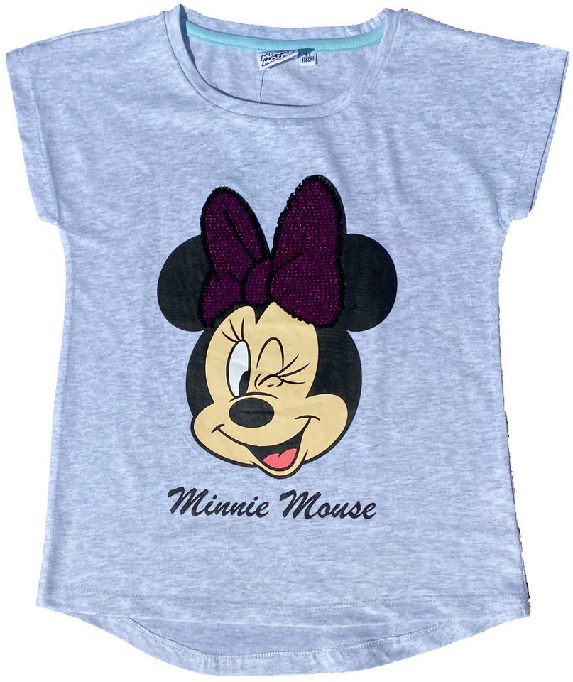 Disney Minnie Mouse Langarmshirt Minnie Mouse Wendepailetten T-Shirt Mädchen Oberteil 110 116 128 Wendepailetten von Disney Minnie Mouse