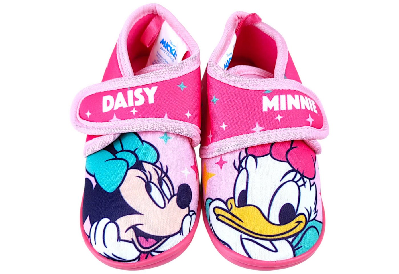 Disney Minnie Mouse Minnie Maus & Daisy Duck Hausschuh Mädchen Pantoffeln mit Klettverschluss Gr. 22-27 von Disney Minnie Mouse
